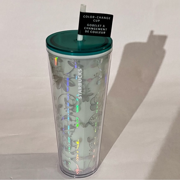 Starbucks Holiday 2022 Color-Change Siren Cold Cup with Straw Green/White 24oz - Picture 6 of 10